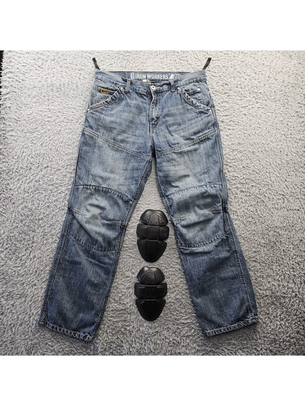 BILT IRON WORKERS Moto Jeans W/ Knee Pads 34x31 Reinforced w/ K3vlar